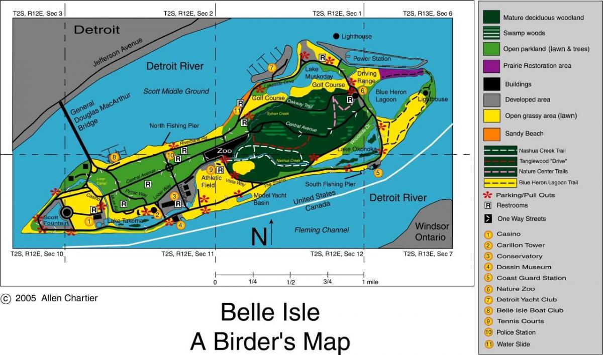 peta dari Belle Isle, Detroit
