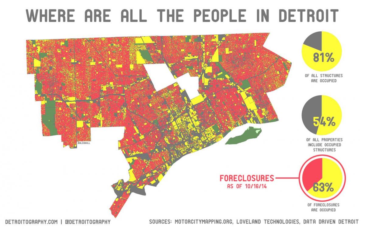 Detroit peta penduduk