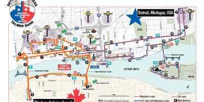 Peta dari Detroit marathon