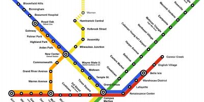 Peta dari Detroit Metro