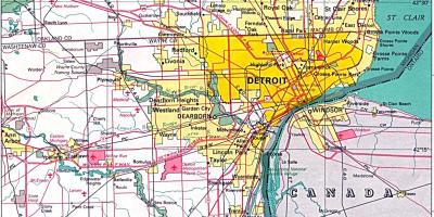Peta dari pinggiran kota Detroit